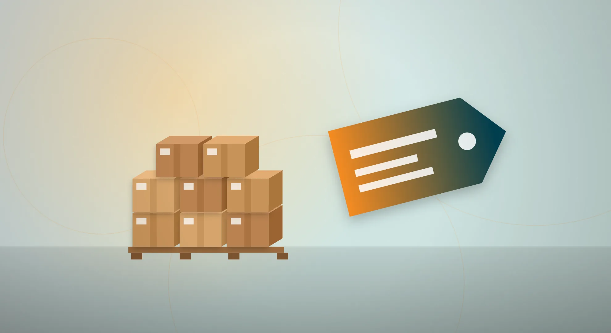 Illustration of branded product tag and export cartons representing private label manufacturing in India